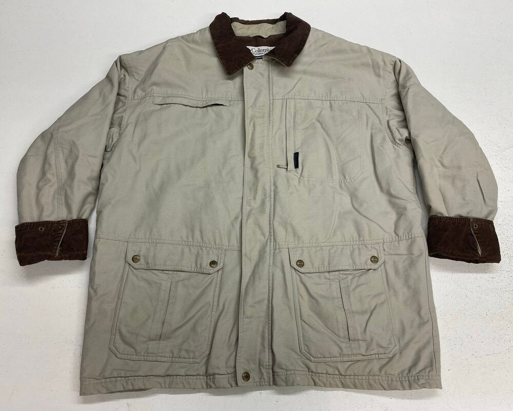 VTG Y2K Men Columbia cotton canvas insulated work field barn jacket coat XXL